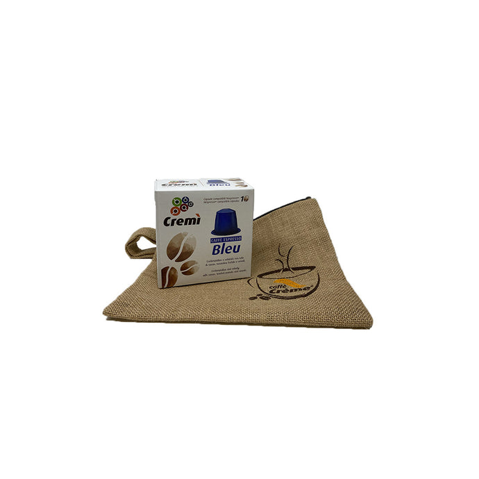 set viaggio capsule compatibili nespresso con pochette caffè crème
