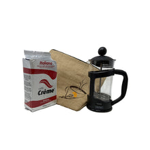 Carica l&#39;immagine nel visualizzatore di Gallery, set caffè crème con pochette caffè macinato e french press 4
